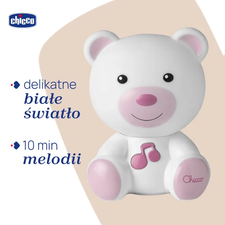 Chicco, First Dreams, lampa de noapte, Ursulet, roz