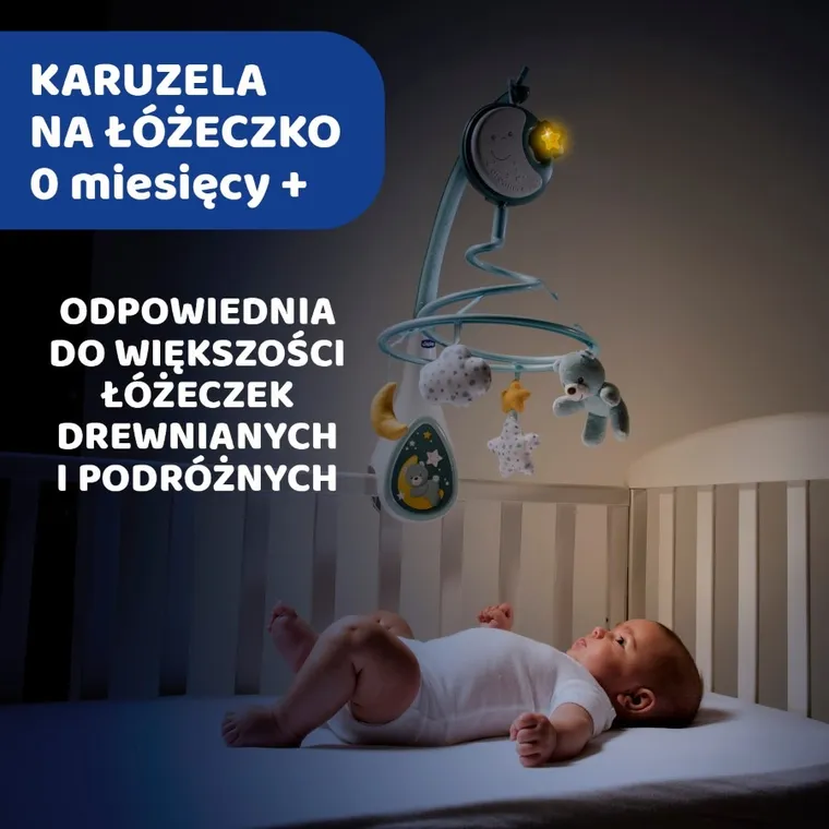 Chicco, Next2Dreams, Carusel pentru patut 3in1, albastru