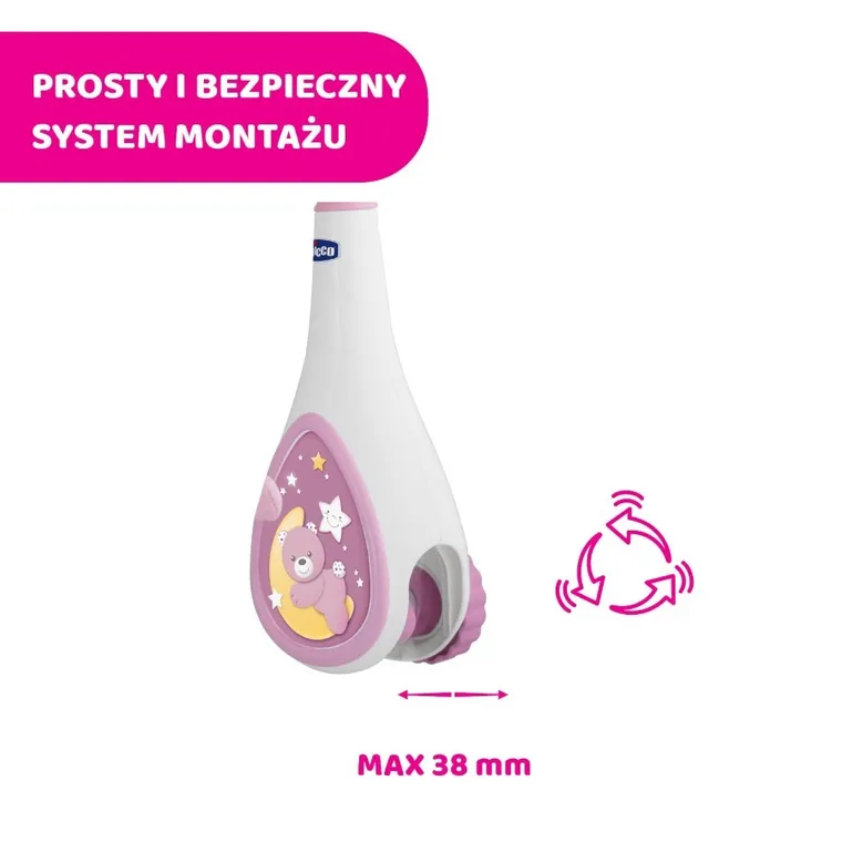 Chicco, Next2Dreams, Carusel pentru patut 3in1, roz