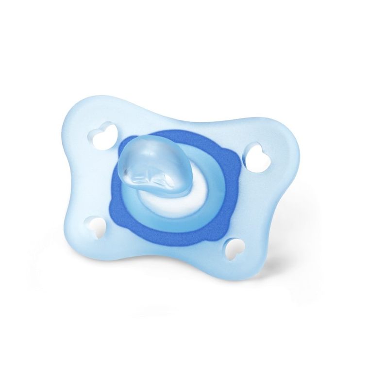 Chicco, PhysioForma Mini Soft, suzeta din silicon, albastru, 0-2m, 2 buc.