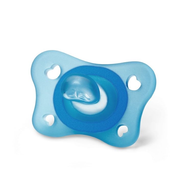 Chicco, PhysioForma Mini Soft, suzeta din silicon, albastru, 2-6m, 2 buc.