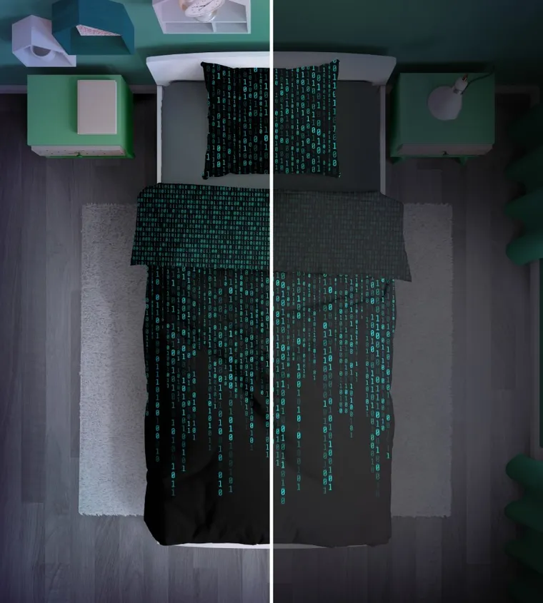 Code, set lenjerie de pat single, Fluo, 160-200 cm