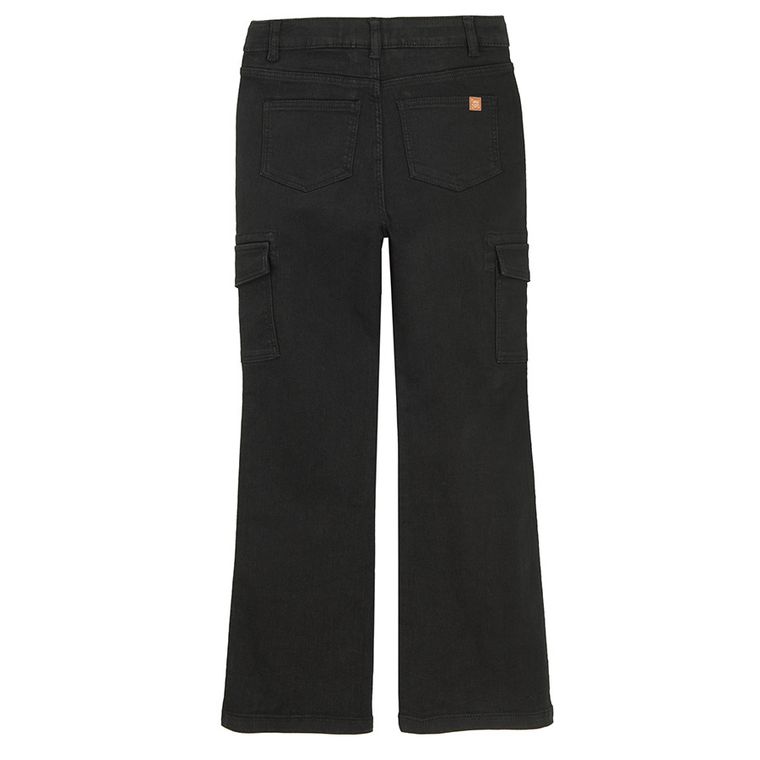 Cool Club, blugi pentru fete, cargo flare, negru