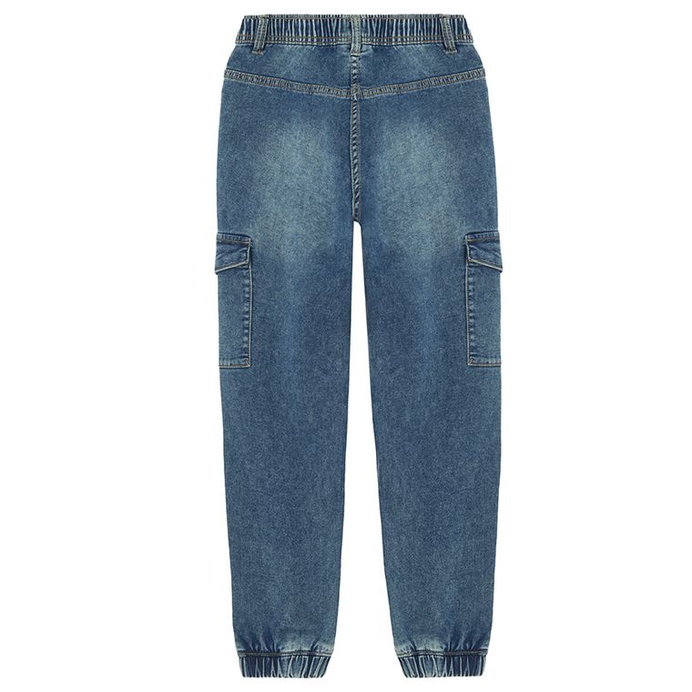 Cool Club, Blugi reglabili pentru baieti, croiala jogger, albastru