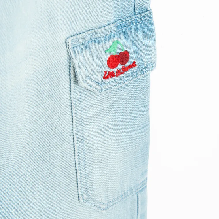 Cool Club, Blugi reglabili pentru fete, wide leg, albastru