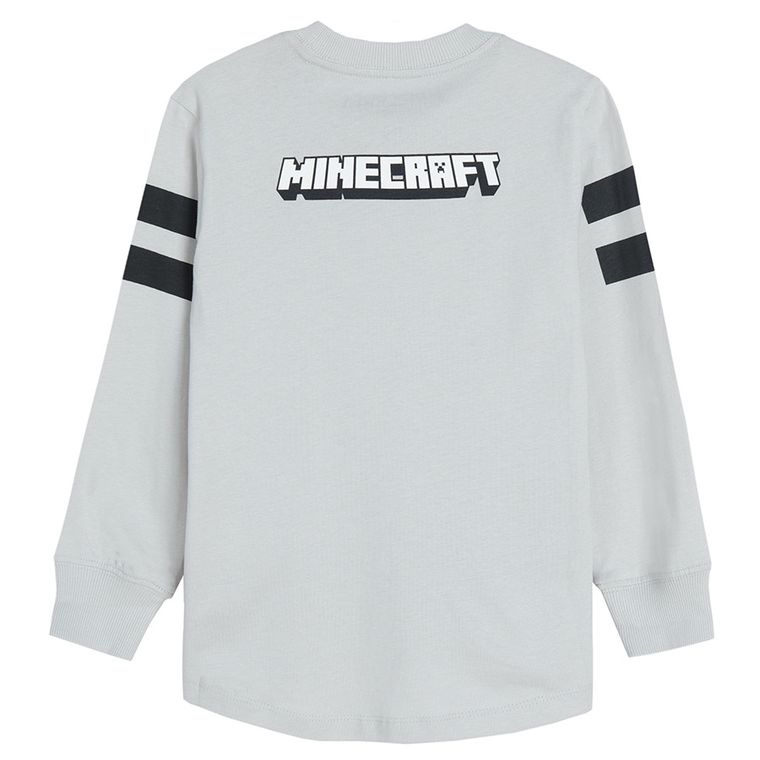 Cool Club, Bluza cu maneca lunga, gri deschis, imprimeu Minecraft