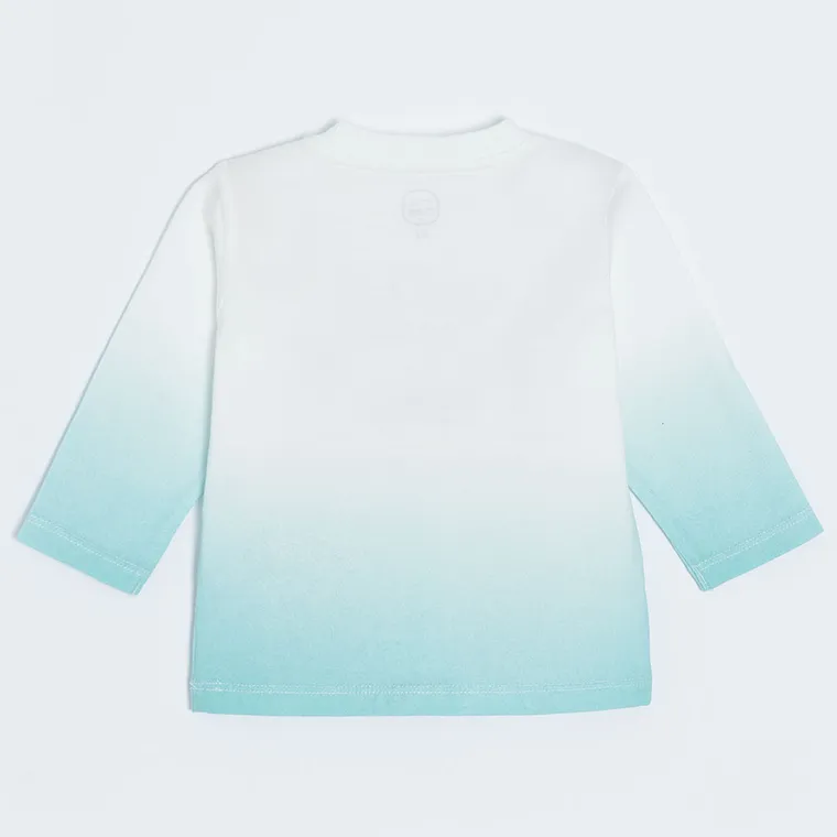 Cool Club, Bluza cu maneca lunga pentru baieti, alb-turcoaz