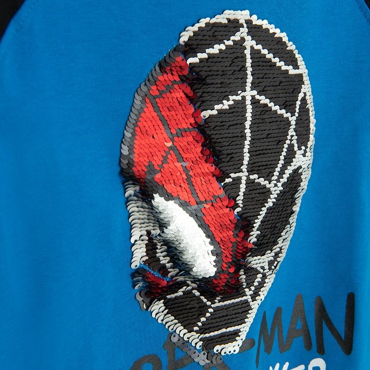 Cool Club, Bluza cu maneca lunga pentru baieti, albastru, imprimeu Spider-Man