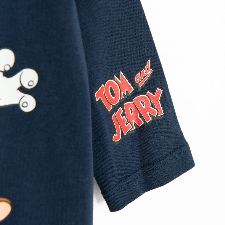 Cool Club, Bluza cu maneca lunga pentru baieti, bleumarin, imprimeu Tom & Jerry