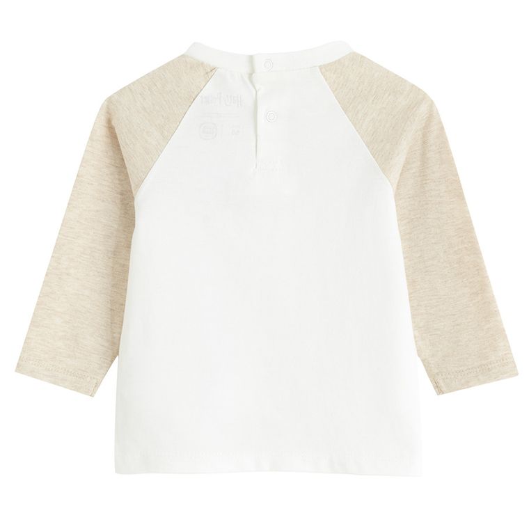Cool Club, Bluza cu maneca lunga pentru baieti, ecru, imprimeu Harry Potter
