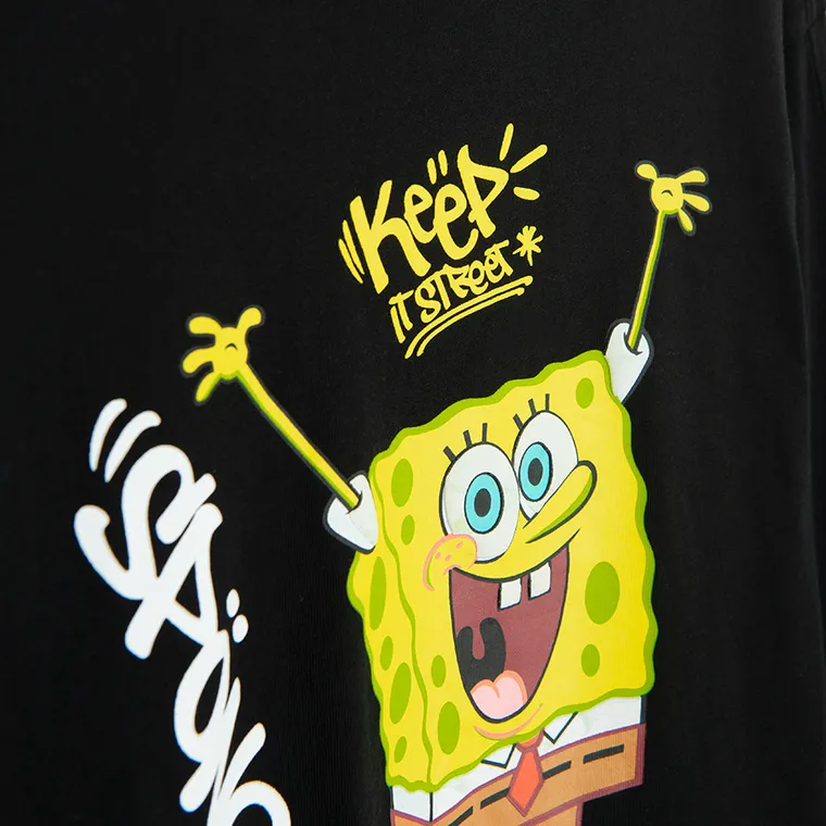 Cool Club, Bluza cu maneca lunga pentru baieti, negru, imprimeu SpongeBob