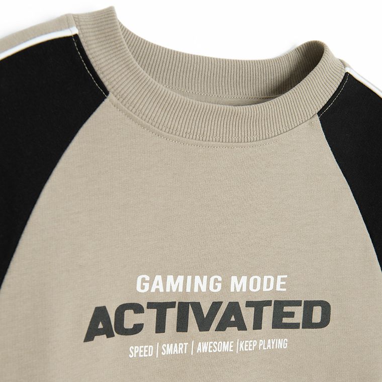 Cool Club, Bluza cu maneca lunga pentru baieti, oversize, bej