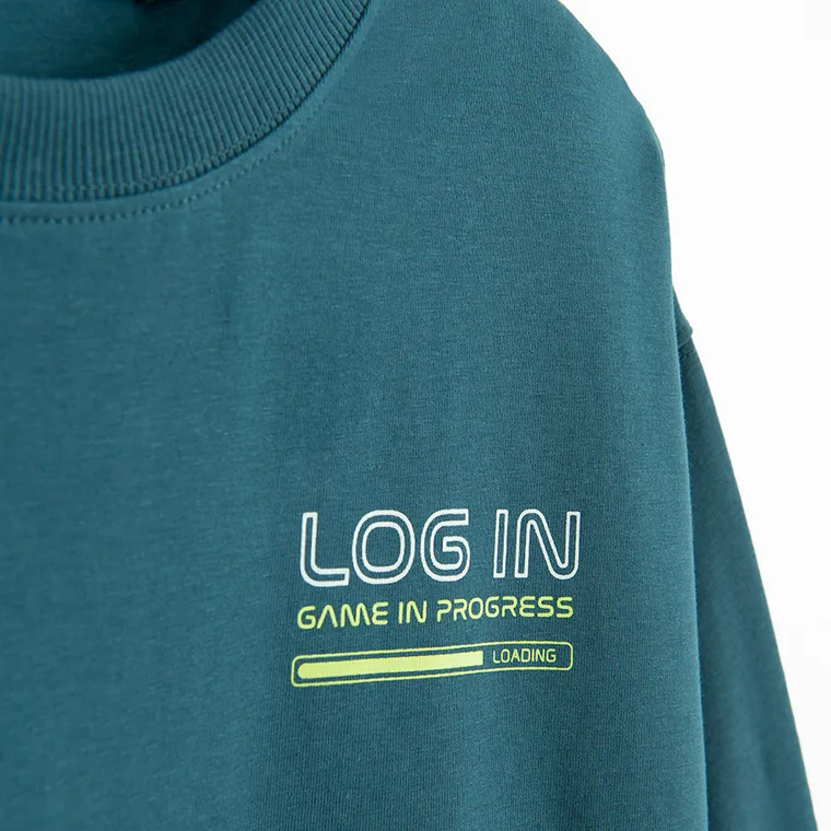 Cool Club, Bluza cu maneca lunga pentru baieti, verde inchis