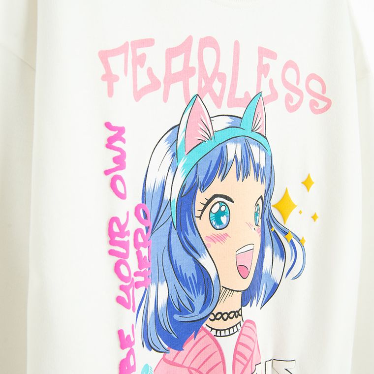 Cool Club, Bluza cu maneca lunga pentru fete, alb