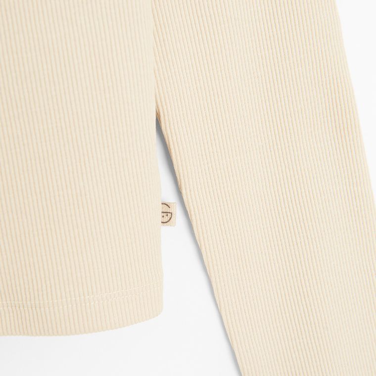 Cool Club, Bluza cu maneca lunga pentru fete, crop top, din tricot striat, bej