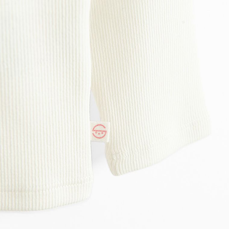 Cool Club, Bluza cu maneca lunga pentru fete, din tricot striat, alb