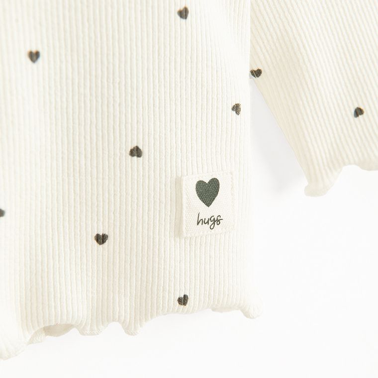 Cool Club, Bluza cu maneca lunga pentru fete, din tricot striat, alb