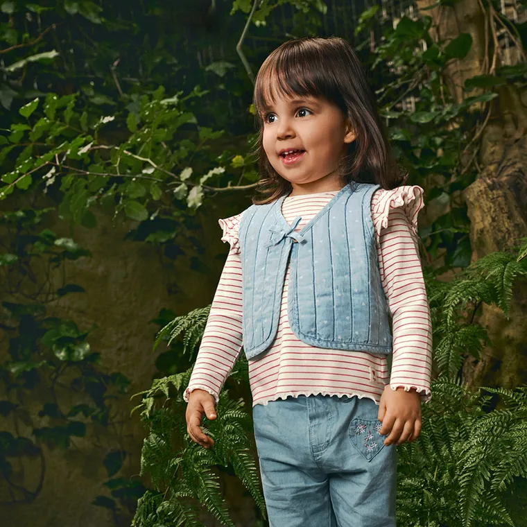 Cool Club, Bluza cu maneca lunga pentru fete, din tricot striat, alb