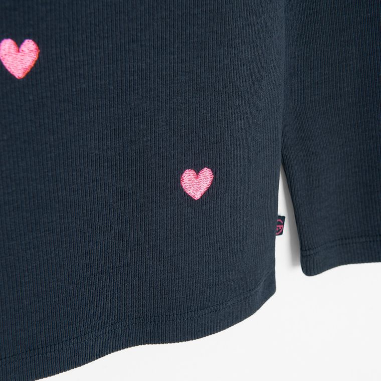 Cool Club, Bluza cu maneca lunga pentru fete, din tricot striat, albastru