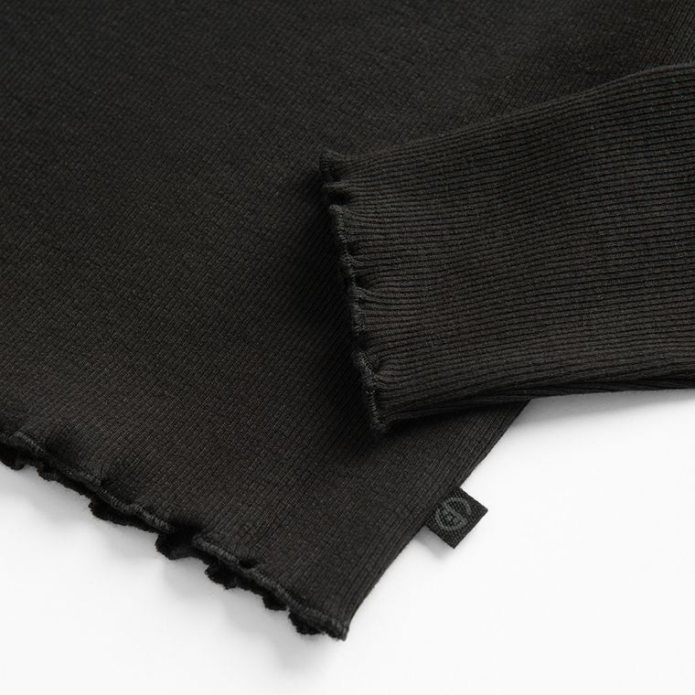 Cool Club, Bluza cu maneca lunga pentru fete, din tricot striat, negru