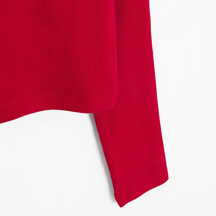 Cool Club, Bluza cu maneca lunga pentru fete, din tricot striat, rosu