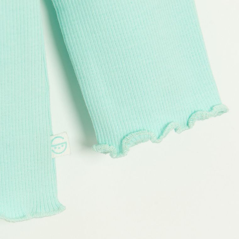 Cool Club, Bluza cu maneca lunga pentru fete, din tricot striat, turcoaz