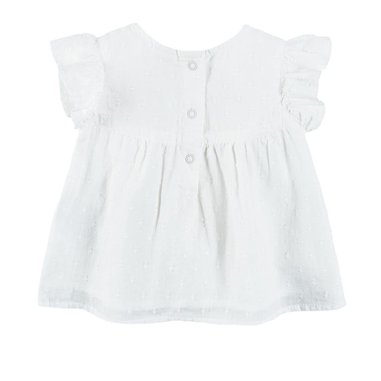 Cool Club, Bluza cu maneca scurta, alb, volanase
