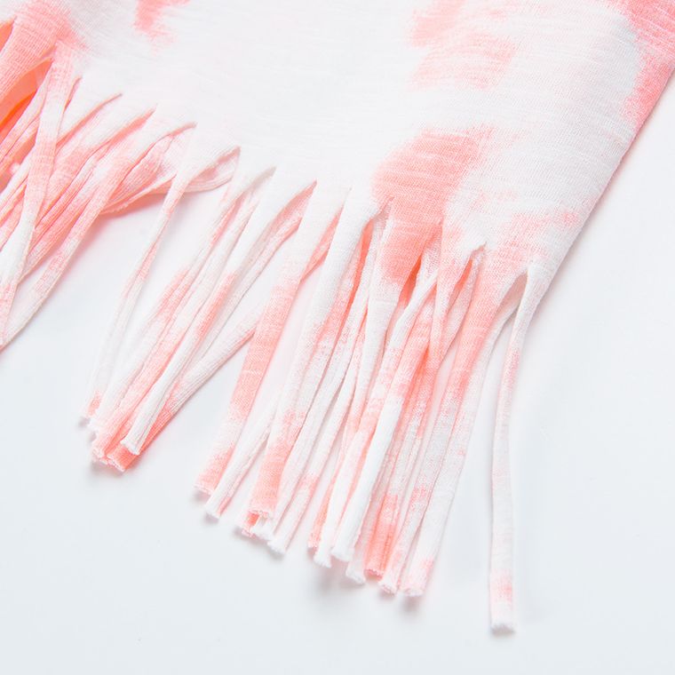 Cool Club, Bluza cu maneca scurta, mix de culori, tie dye, imprimeu Summer time in the paradise