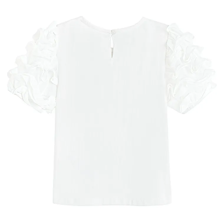 Cool Club, Bluza cu maneca scurta pentru fete, alb