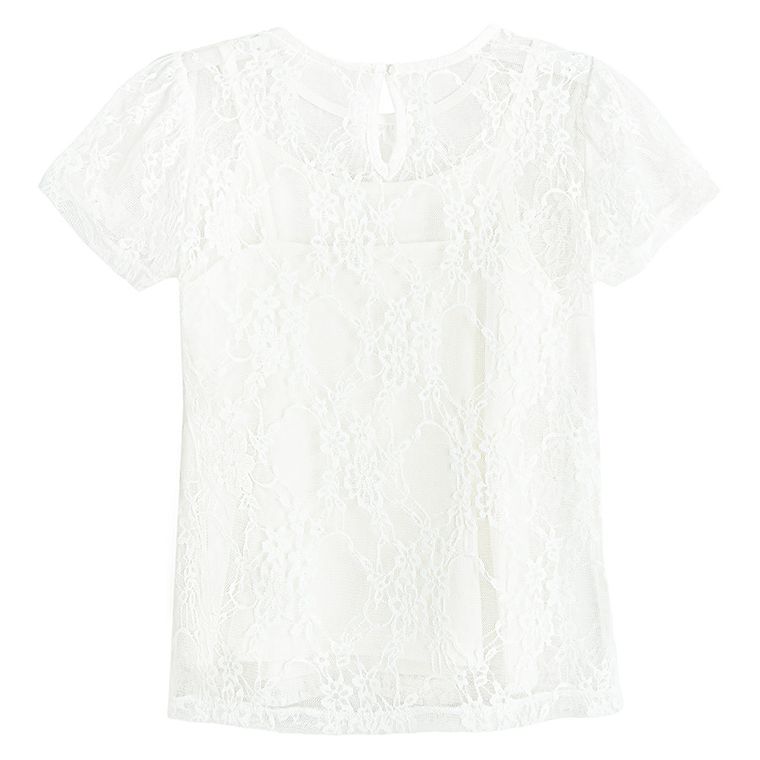 Cool Club, Bluza cu maneca scurta pentru fete, alb