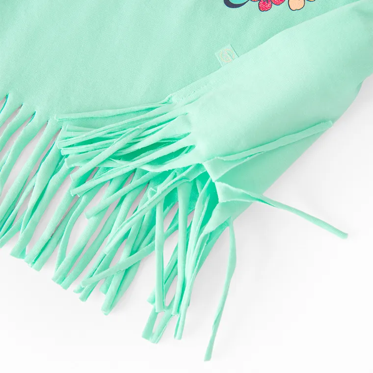 Cool Club, Bluza cu maneca scurta pentru fete, crop top, turcoaz