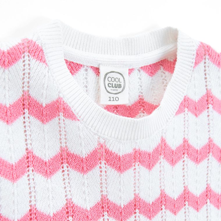 Cool Club, Bluza cu maneca scurta pentru fete, din tricot, roz