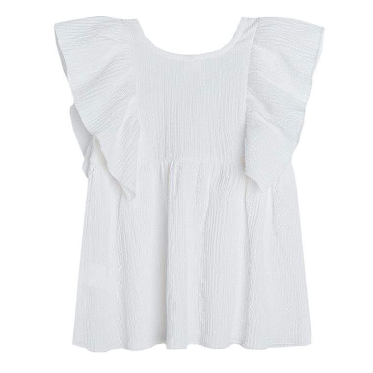 Cool Club, Bluza cu maneca scurta pentru fete, ecru