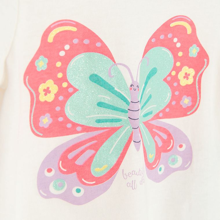 Cool Club, Bluza cu maneca scurta pentru fete, ecru