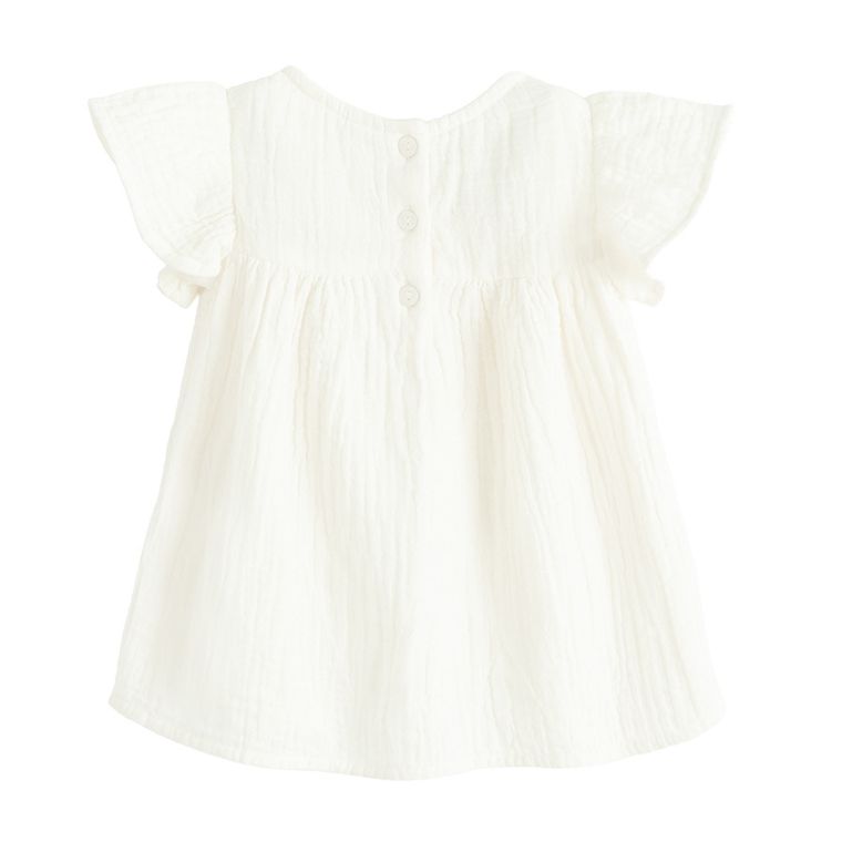 Cool Club, Bluza cu maneca scurta pentru fete, muselina, ecru