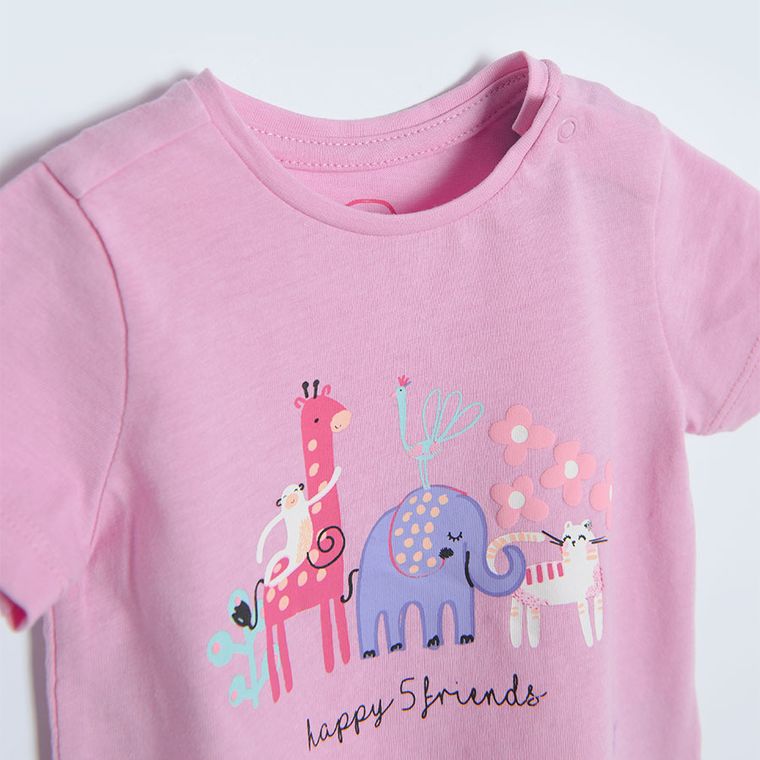 Cool Club, Bluza cu maneca scurta pentru fete, roz, set, 2 buc.