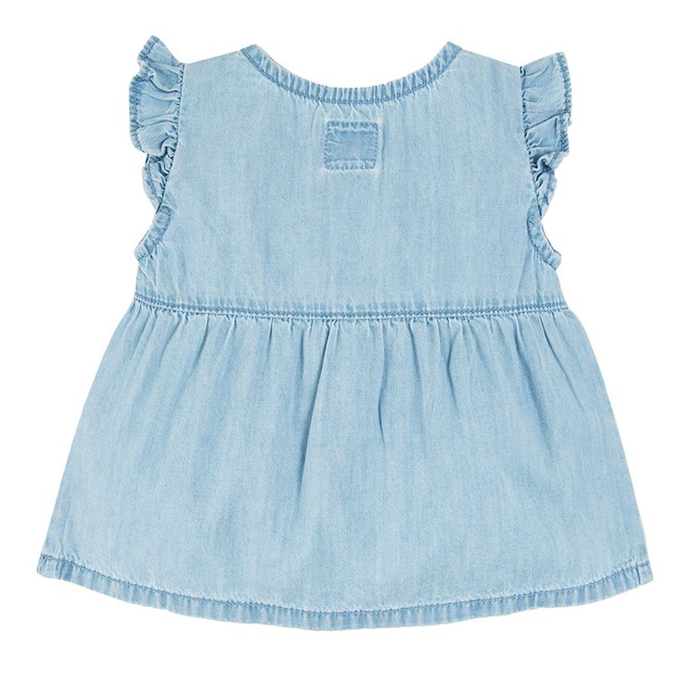 Cool Club, Bluza fara maneci pentru fete, denim, decor nasturi