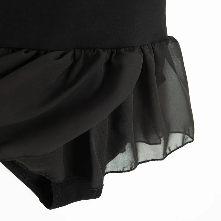 Cool Club, Body balet cu maneca scurta pentru fete, negru cu fustita