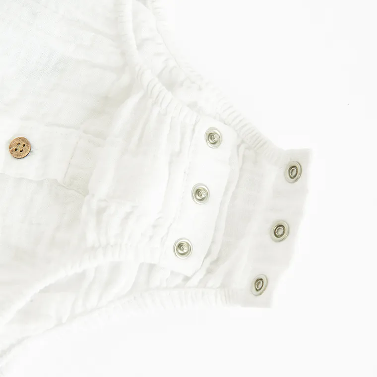 Cool Club, Body-camasa cu maneca scurta pentru baieti, muselina, alb