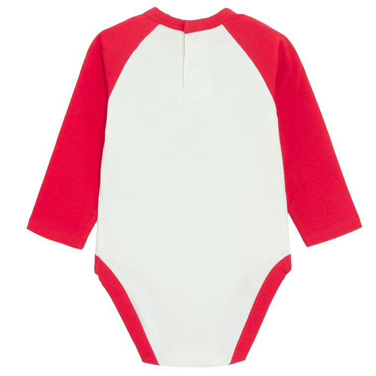 Cool Club, Body cu maneca lunga pentru bebelusi, alb, imprimeu Garfield