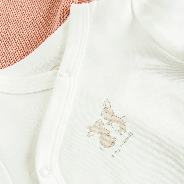 Cool Club, Body cu maneca lunga pentru bebelusi, alb, set, 3 buc.