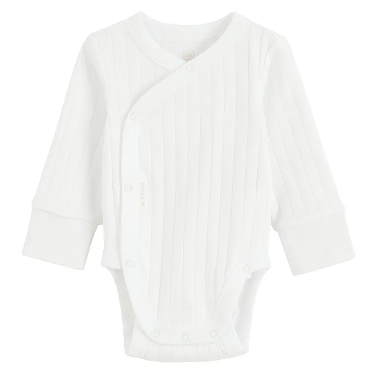 Cool Club, Body cu maneca lunga pentru bebelusi, bumbac organic, alb, set, 2 buc.