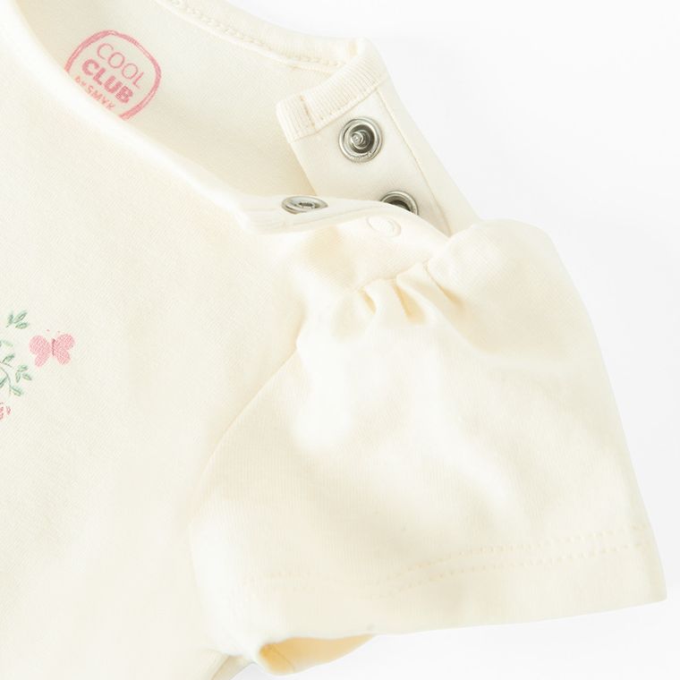Cool Club, Body cu maneca scurta pentru fete, ecru