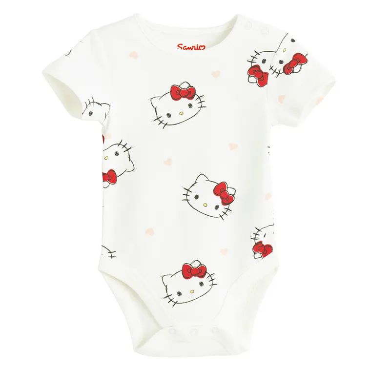 Cool Club, Body cu maneca scurta pentru fete, mix, set, 4 buc., imprimeu Hello Kitty