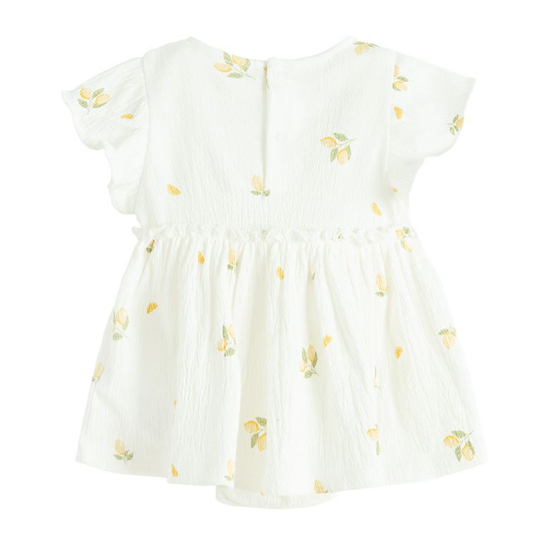 Cool Club, Body-rochie cu maneca scurta pentru fete, alb