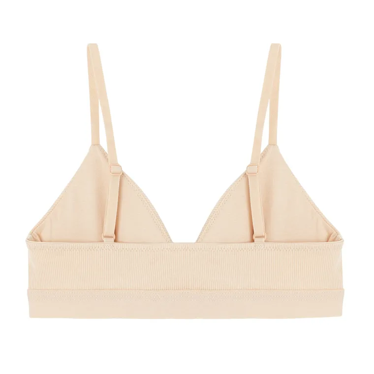 Cool Club, Bustiera pentru fete, din tricot striat, bej