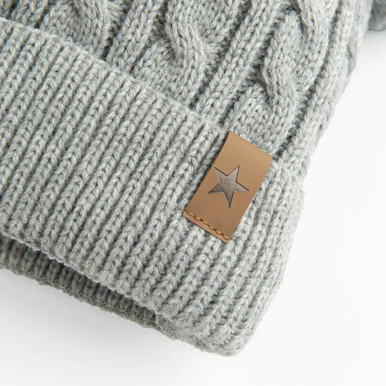 Cool Club, Caciula cu pompon pentru baieti, gri