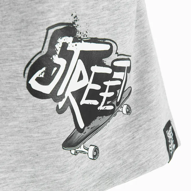 Cool Club, Caciula pentru baieti, cu doua fete, negru-gri