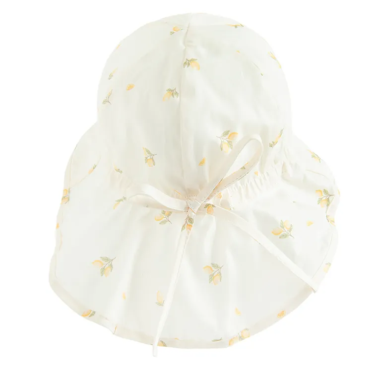 Cool Club, Caciula safari pentru fete, cu snur, UV 50, alb