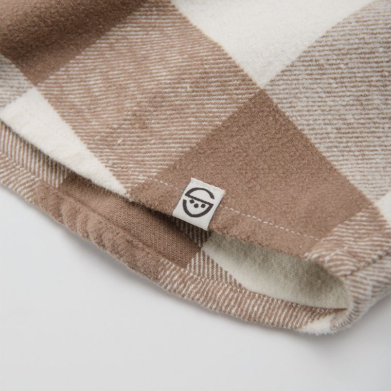 Cool Club, Camasa cu maneca lunga pentru baieti, de flanel, maro, in carouri